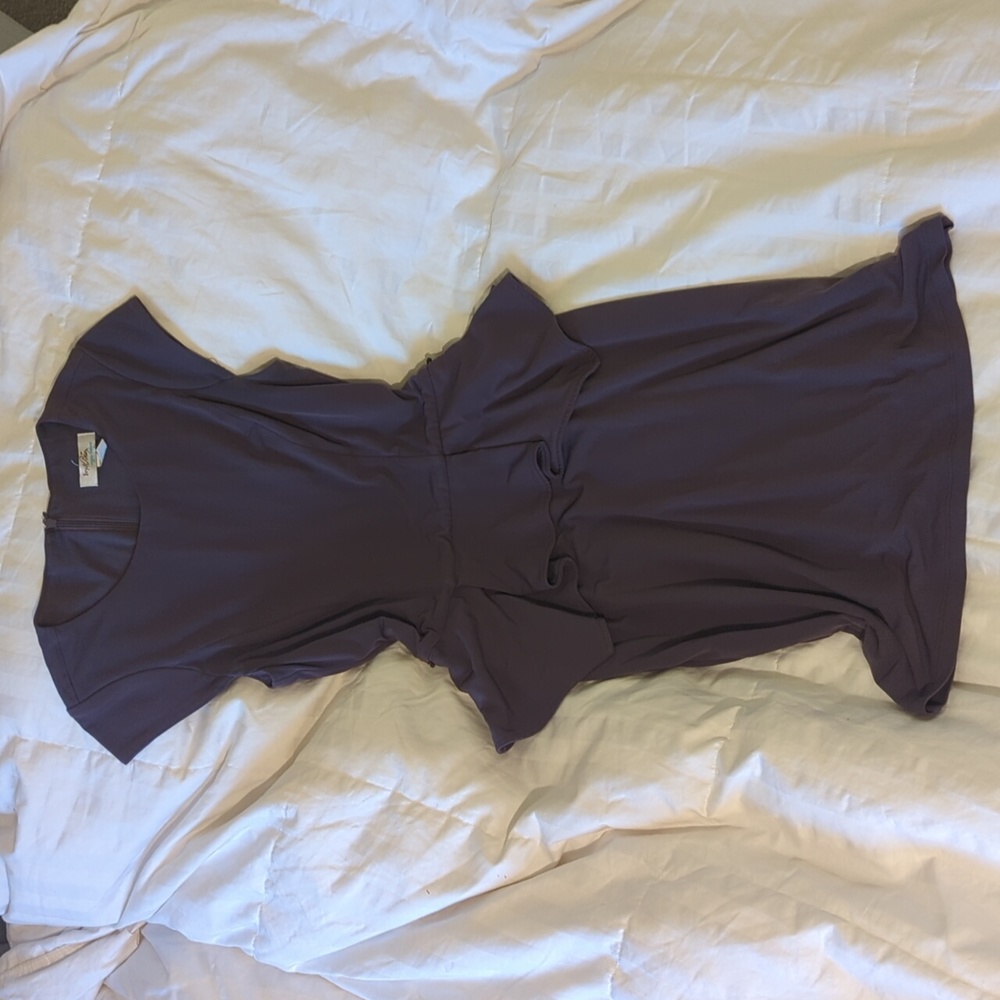 Ivy & Blu- Maggie Boutique: Purple Cap Sleeve Peplum zip up pencil dress